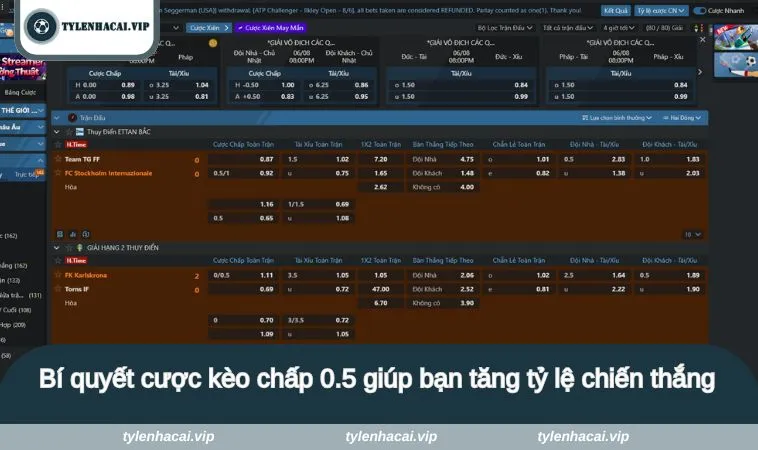 Bí quyết đặt cược kèo chấp 0.5 giúp bạn tăng tỷ lệ chiến thắng