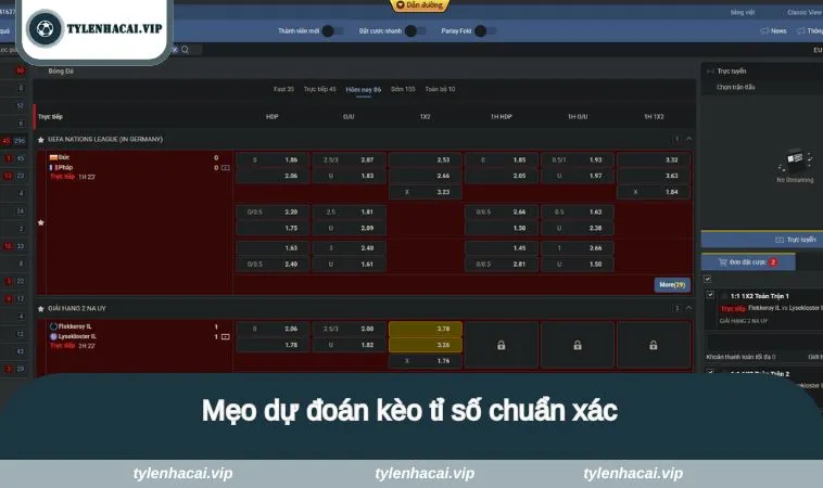 Mẹo dự đoán kèo tỉ số chuẩn xác 